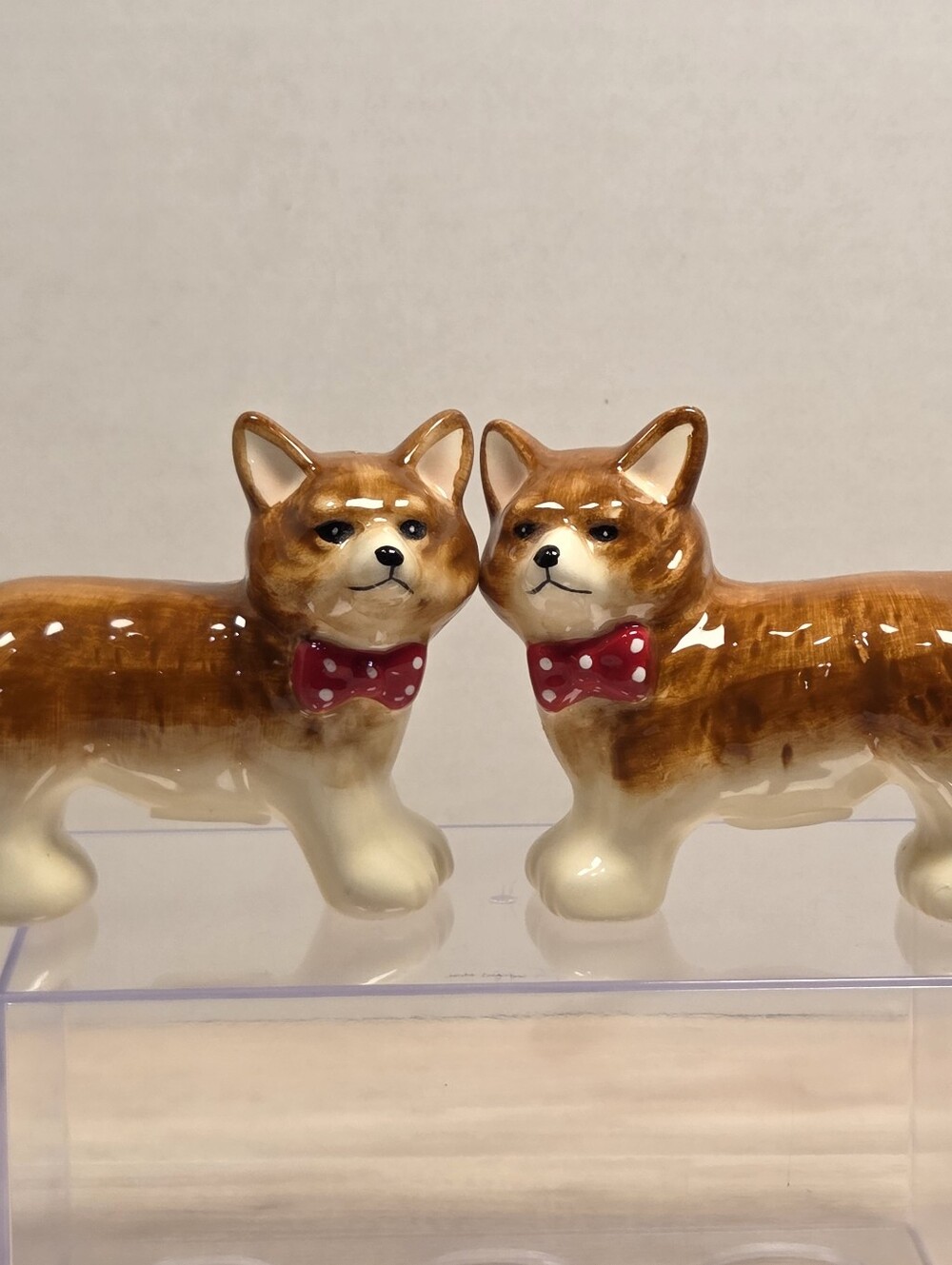 Ceramic Corgi Dog Salt & Pepper Shakers Set of 2